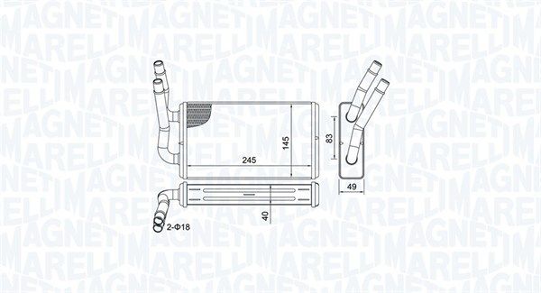 Výmenník tepla vnútorného kúrenia MAGNETI MARELLI 350218450000