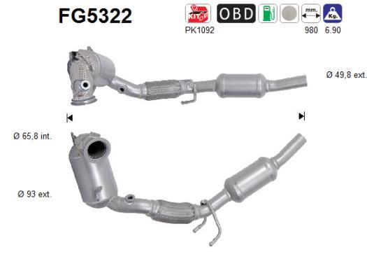 Filtr sadzy / filtr cząstek stałych, układ wydechowy AS FG5322
