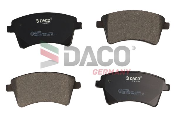 Zestaw klocków hamulcowych, hamulce tarczowe DACO GERMANY 323008