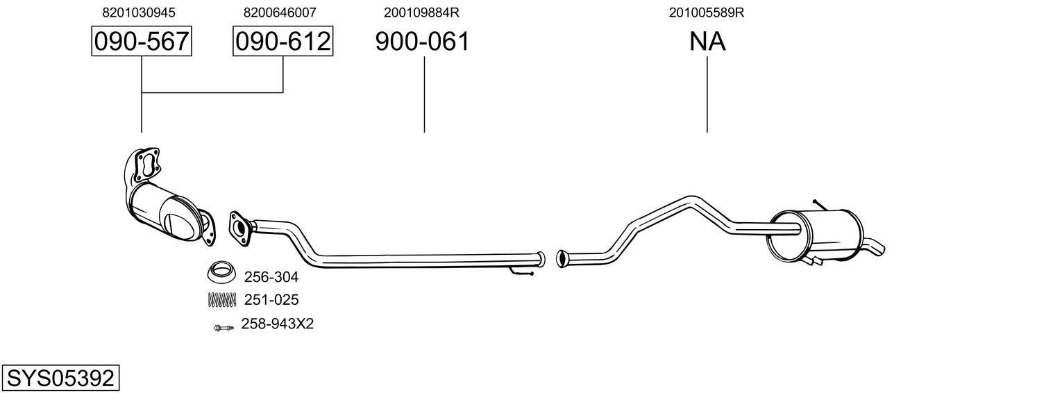 Układ wydechowy BOSAL SYS05392