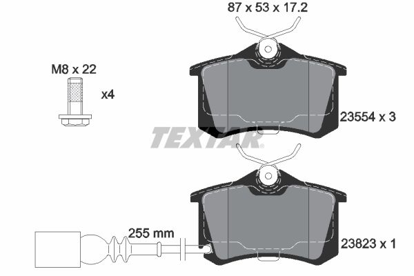 Sada brzdových platničiek kotúčovej brzdy TEXTAR 2382301