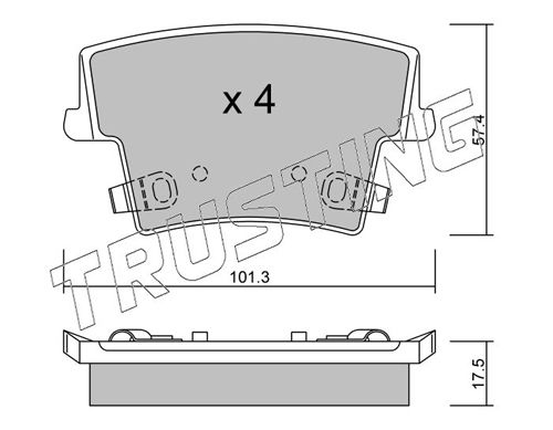 Zestaw klocków hamulcowych, hamulce tarczowe TRUSTING 734.0
