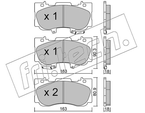 Zestaw klocków hamulcowych, hamulce tarczowe FRI.TECH. 1183.0