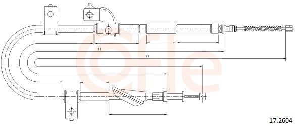 Cablu, frana de parcare COFLE 17.2604