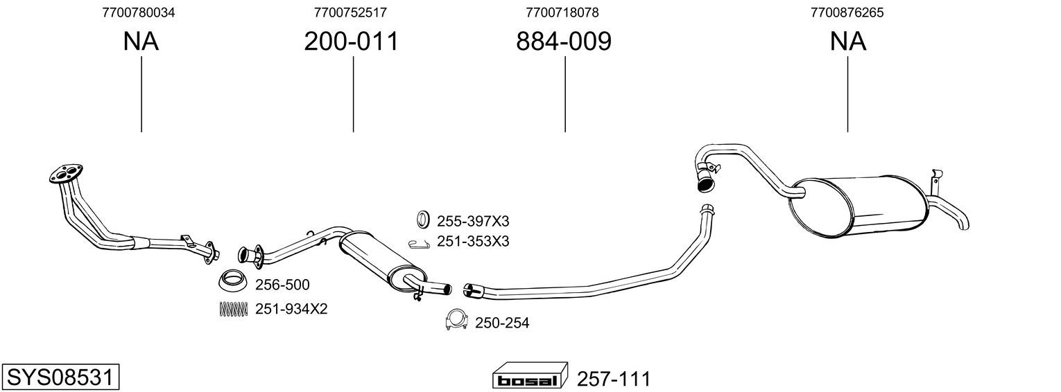 Układ wydechowy BOSAL SYS08531