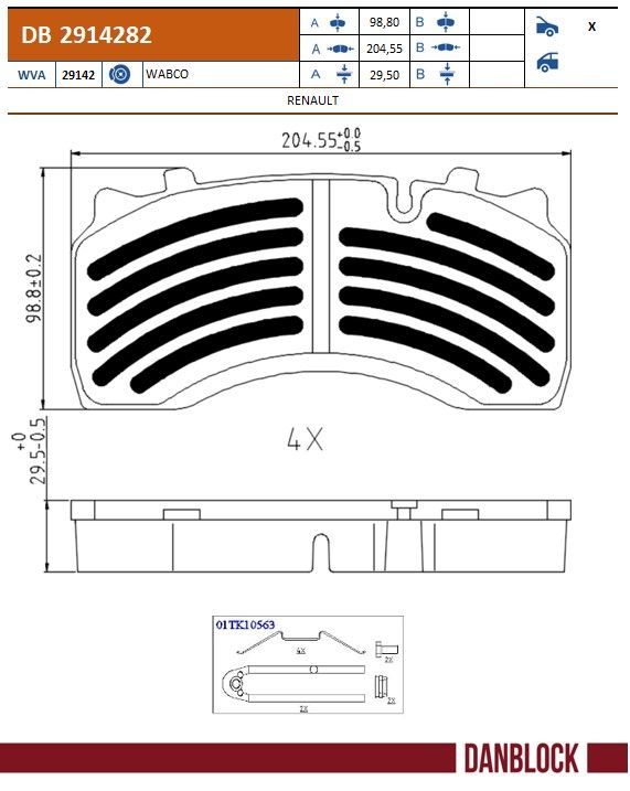 set placute frana,frana disc DANBLOCK DB 2914282