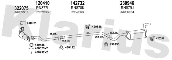 Układ wydechowy KLARIUS 721131E