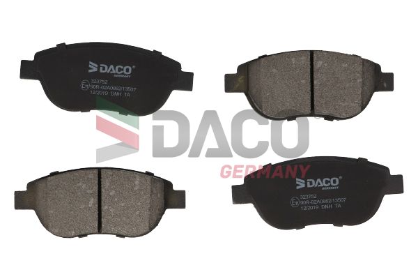 Zestaw klocków hamulcowych, hamulce tarczowe DACO GERMANY 323752