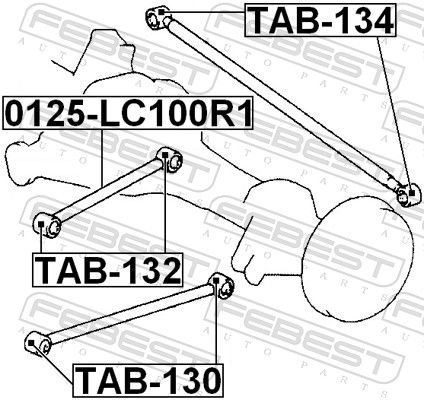 Levně Uložení, řídicí mechanismus FEBEST TAB-130