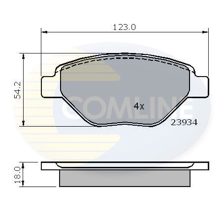 Zestaw klocków hamulcowych, hamulce tarczowe COMLINE CBP01159