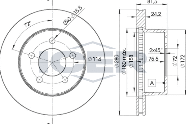 Tarcza hamulcowa ICER 78BD5115-1