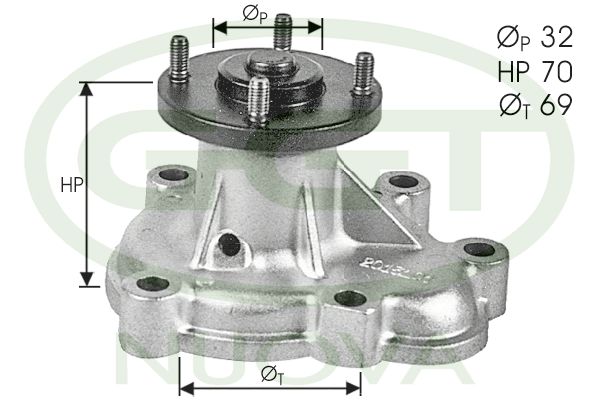Pompă de apă, răcire motor GGT PA12172