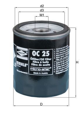 Olejový filtr MAHLE OC 25