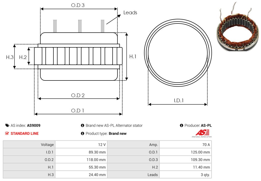Levně Stator, generátor AS-PL AS9009