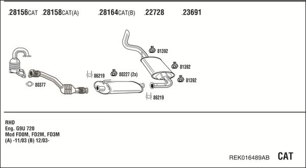Układ wydechowy WALKER REK016489AB