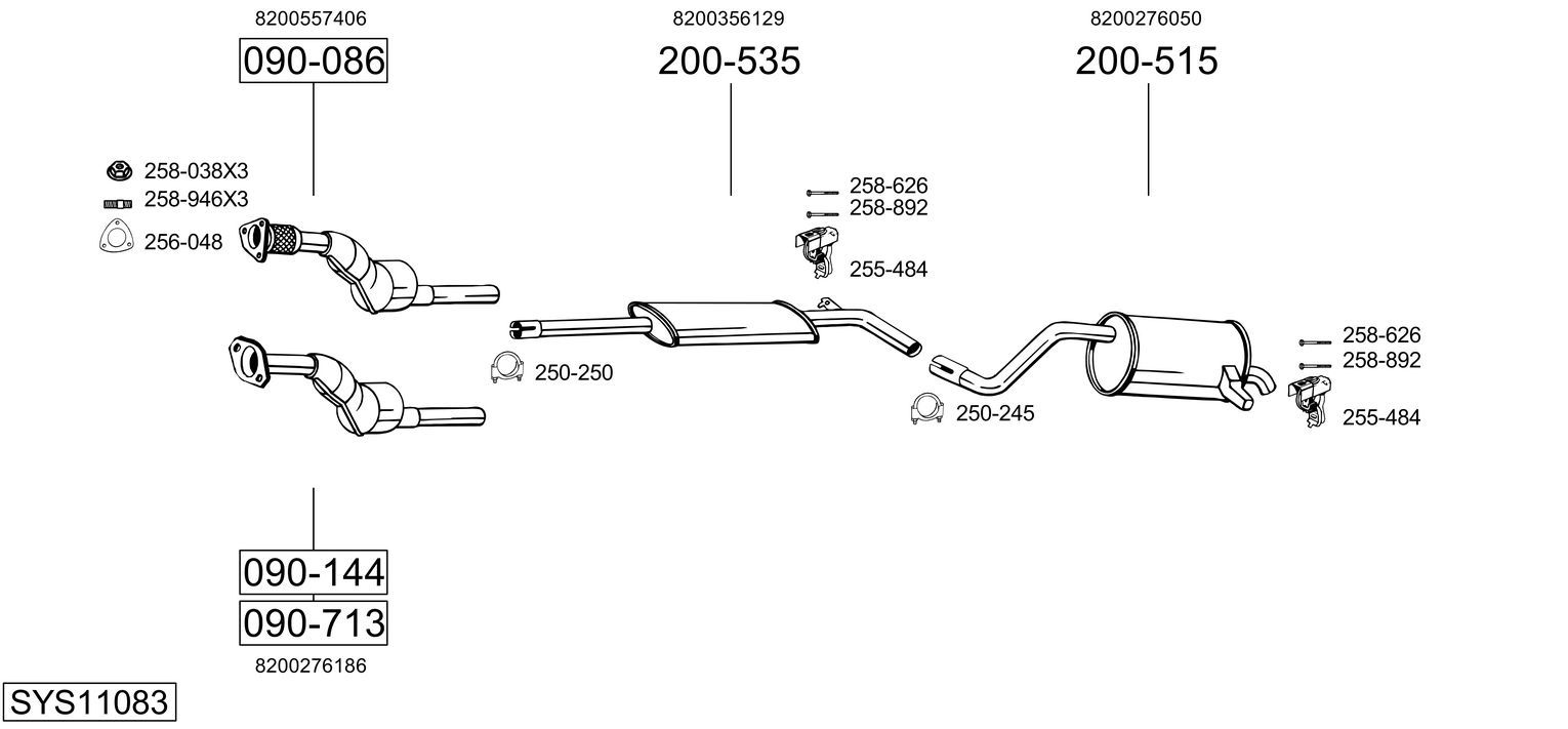 Układ wydechowy BOSAL SYS11083