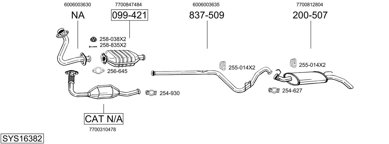 Układ wydechowy BOSAL SYS16382