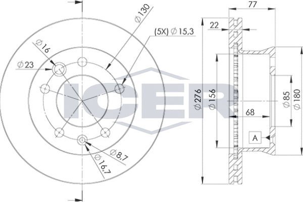 Tarcza hamulcowa ICER 78BD0181-1