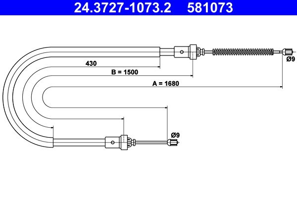 Tažné lanko, parkovací brzda ATE 24.3727-1073.2