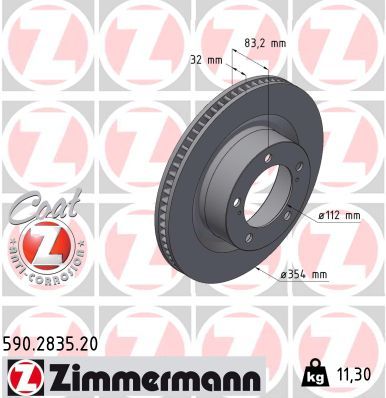 Brzdový kotúč ZIMMERMANN 590.2835.20