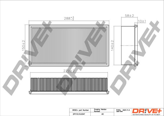 Filtr powietrza DR!VE+ DP1110.10.0347