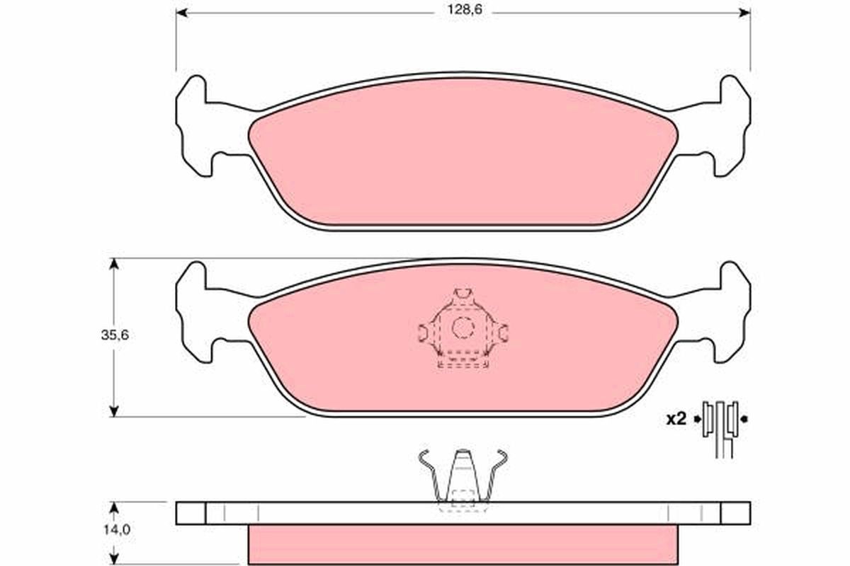 Zestaw klocków hamulcowych, hamulce tarczowe TRW GDB3112