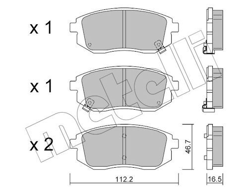 set placute frana,frana disc METELLI 22-1353-0