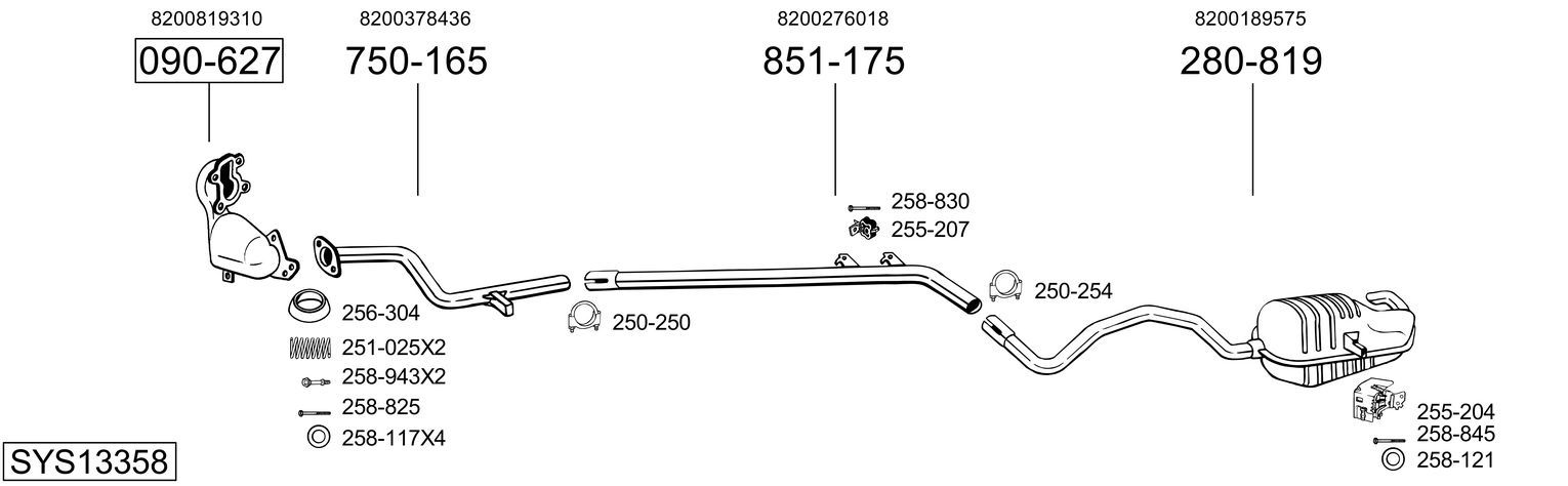 Układ wydechowy BOSAL SYS13358