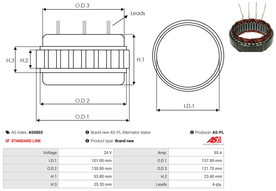 Levně Stator, generátor AS-PL AS0003