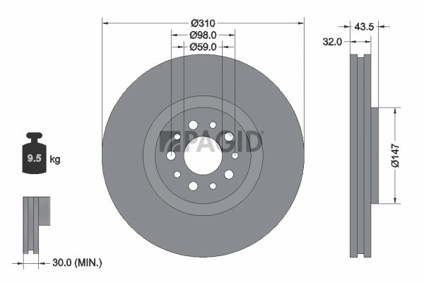 Tarcza hamulcowa PAGID 54181N