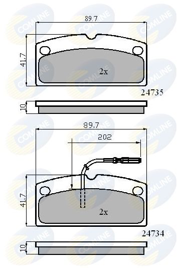 Zestaw klocków hamulcowych, hamulce tarczowe COMLINE CBP11796