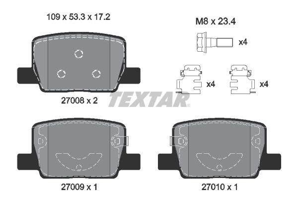 set placute frana,frana disc TEXTAR 2700801