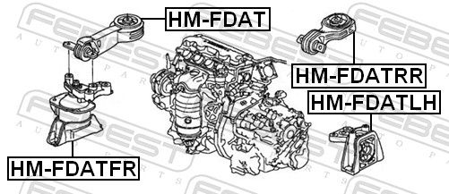 Levně Zavěšení motoru FEBEST HM-FDATFR