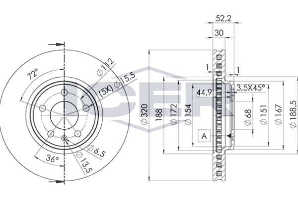 Tarcza hamulcowa ICER 78BD6076-2