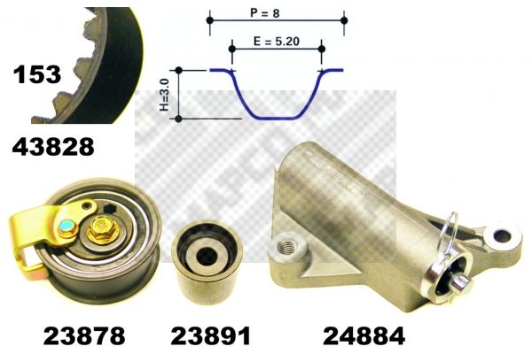 Zestaw paska rozrządu MAPCO 23833