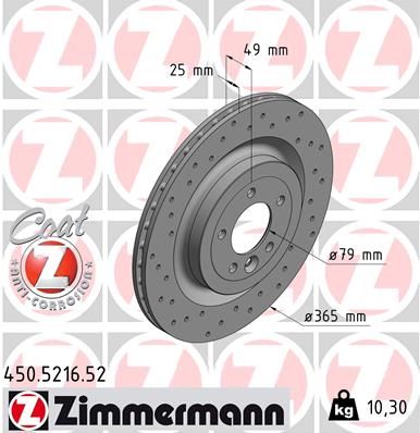 Brzdový kotouč ZIMMERMANN 450.5216.52