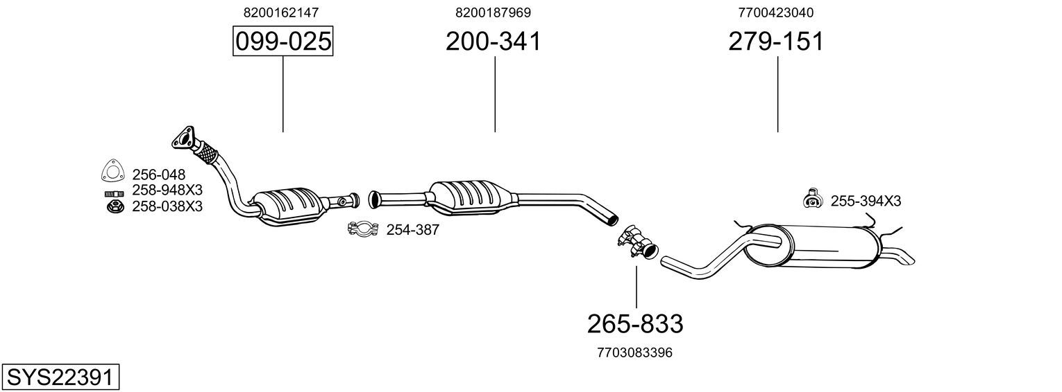 Układ wydechowy BOSAL SYS22391