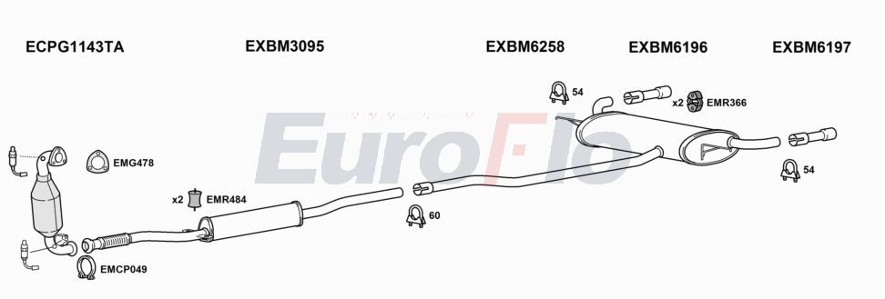 Układ wydechowy EUROFLO MIPAC164009