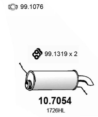 Tłumik końcowy ASSO 10.7054