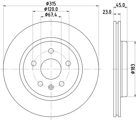 Brzdový kotúč HELLA PAGID 8DD 355 132-751