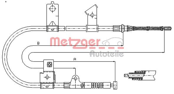 Cablu, frana de parcare METZGER 17.0001