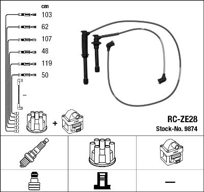Sada kabelů pro zapalování NGK RC-ZE28