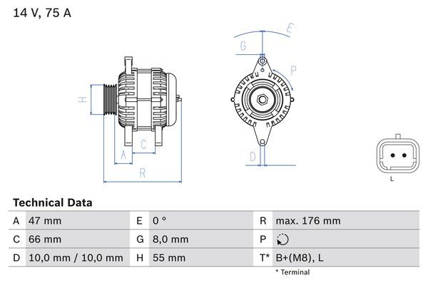 Alternator BOSCH 0 986 042 191