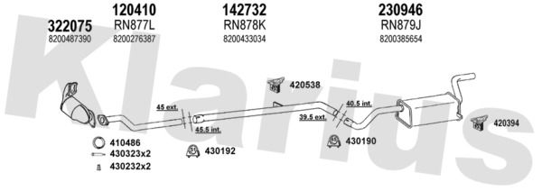 Układ wydechowy KLARIUS 720959E