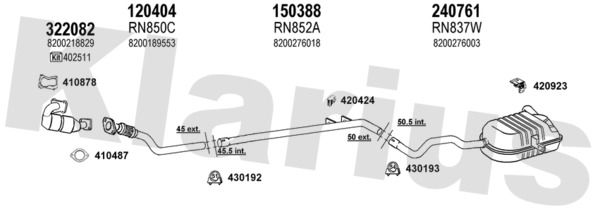 Układ wydechowy KLARIUS 720902E