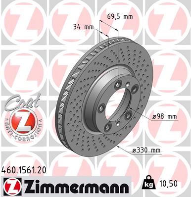 Brzdový kotouč ZIMMERMANN 460.1561.20