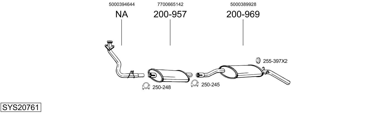 Układ wydechowy BOSAL SYS20761