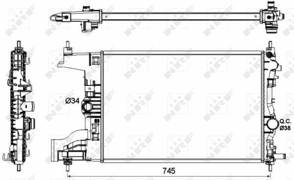 Levně Chladič, chlazení motoru NRF 53142