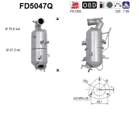 Filtr sadzy / filtr cząstek stałych, układ wydechowy AS 25184393