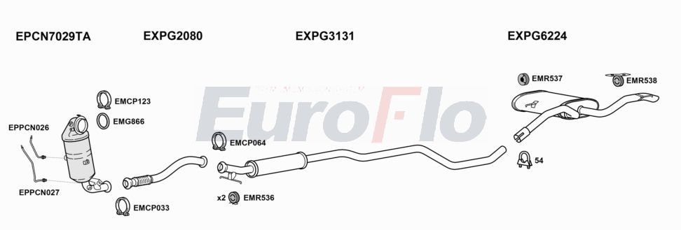 Układ wydechowy EUROFLO PG3008121004C